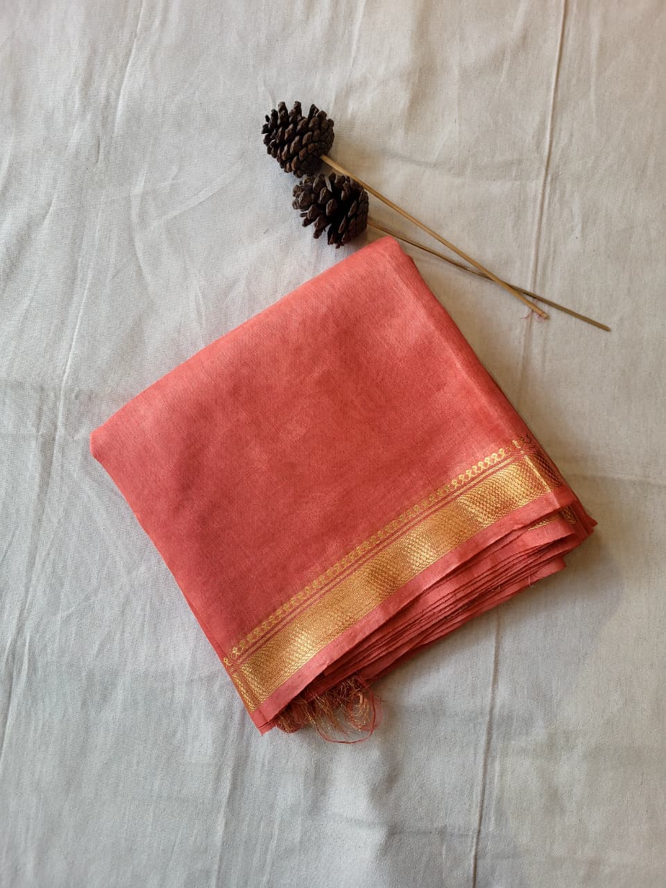Pink Milan Linen Saree