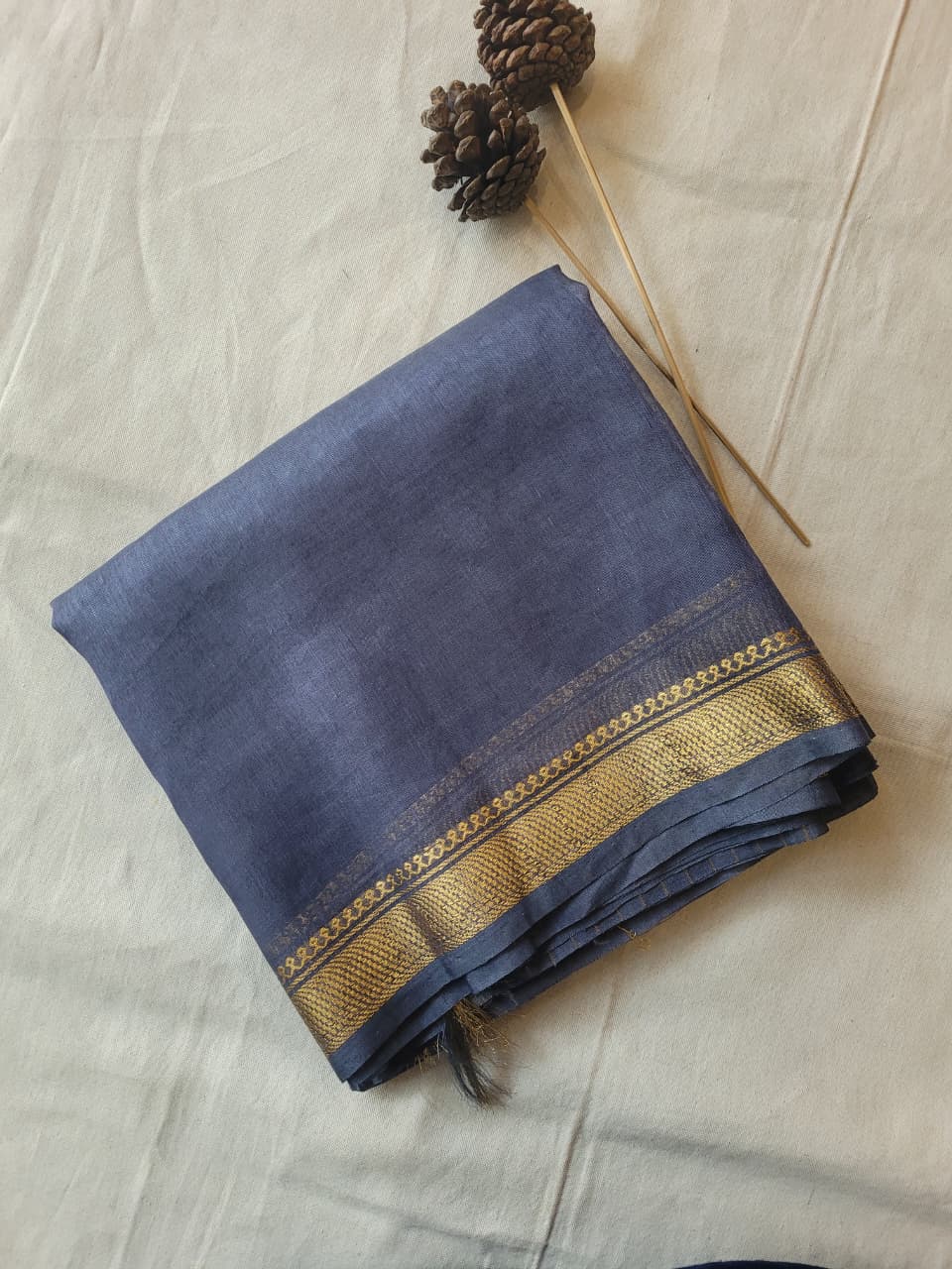 Black Milan Linen Saree