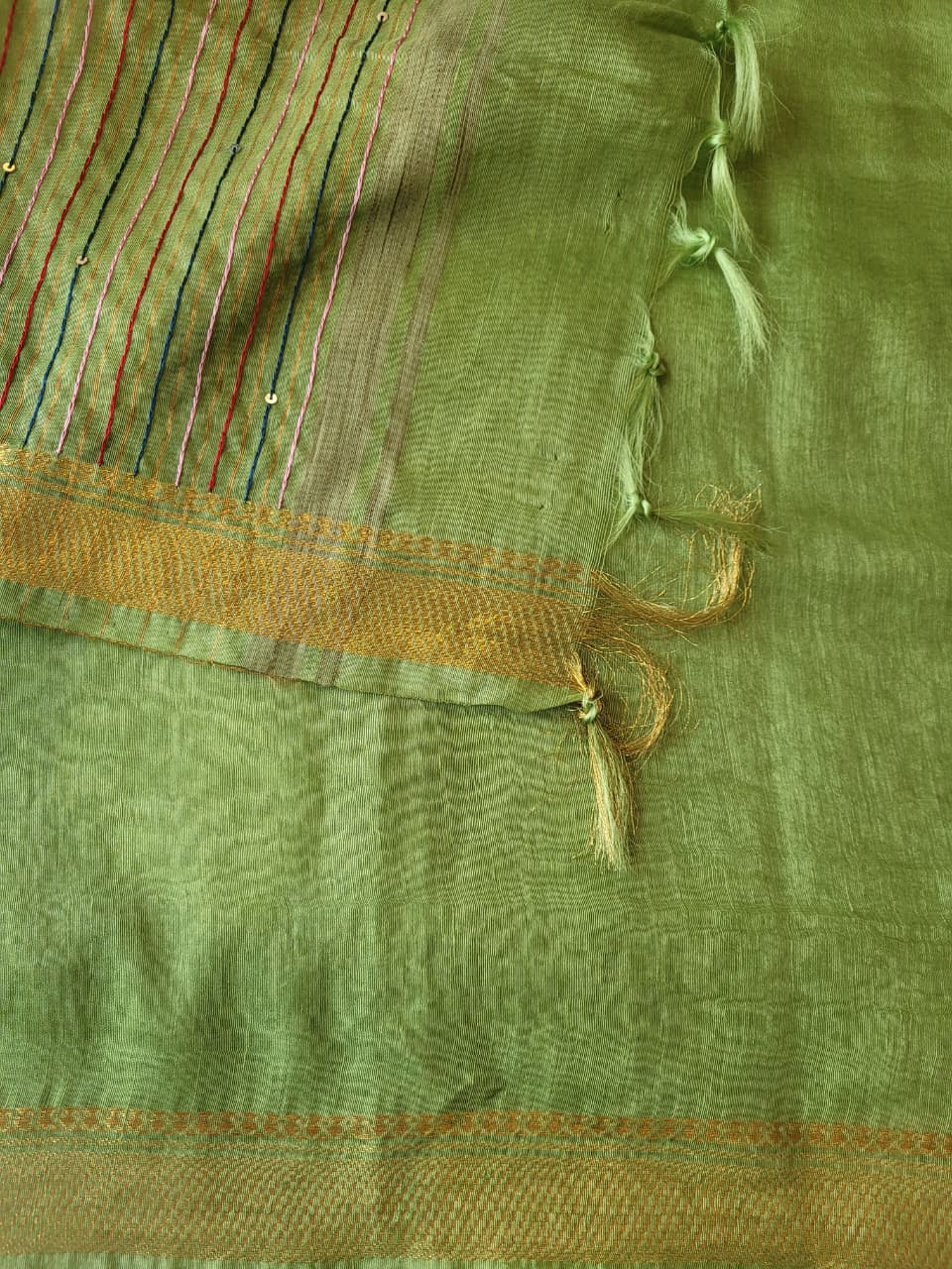 Green Milan Linen Saree