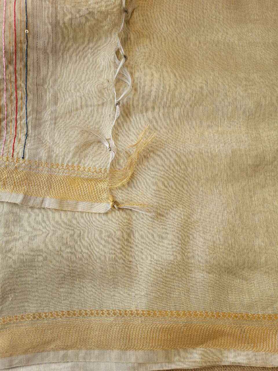 White Milan Linen Saree
