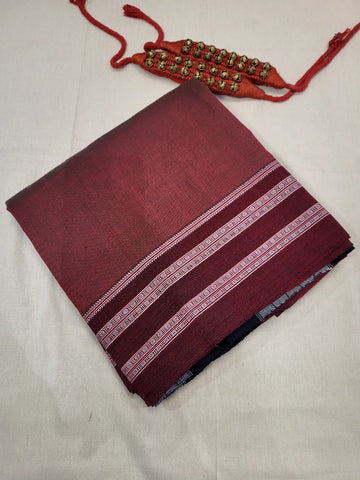 Brown Ilkal Cotton Saree