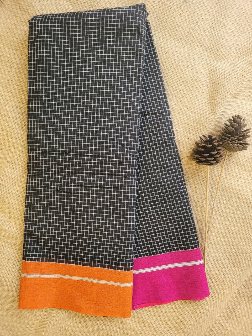 Orange1 Hampa Pattedanchu Saree