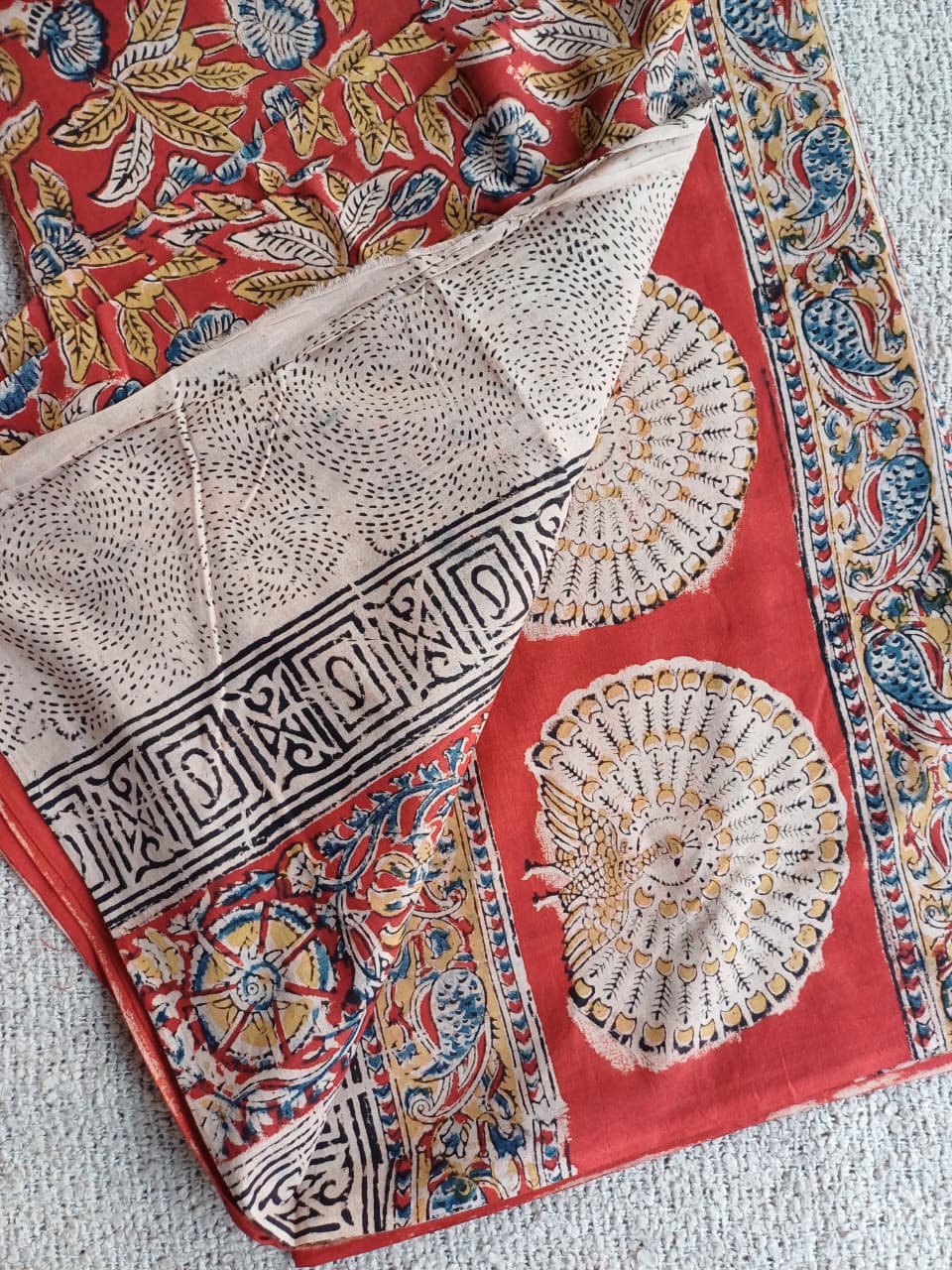 Raha Kalamkari Cotton Saree
