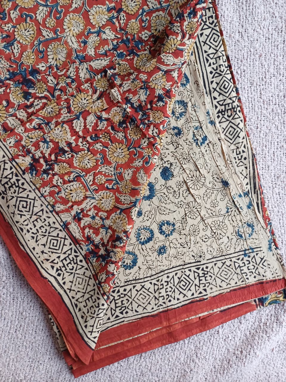 Raha Kalamkari Cotton Saree