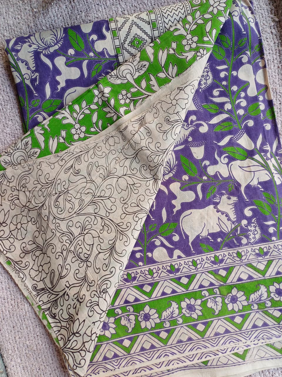 Raha Kalamkari Cotton Saree