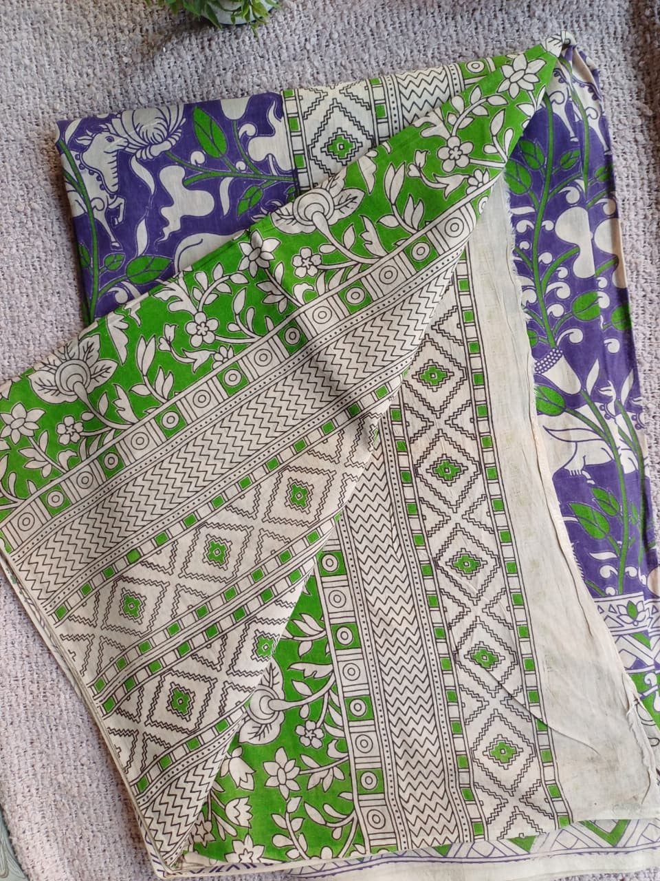 Raha Kalamkari Cotton Saree