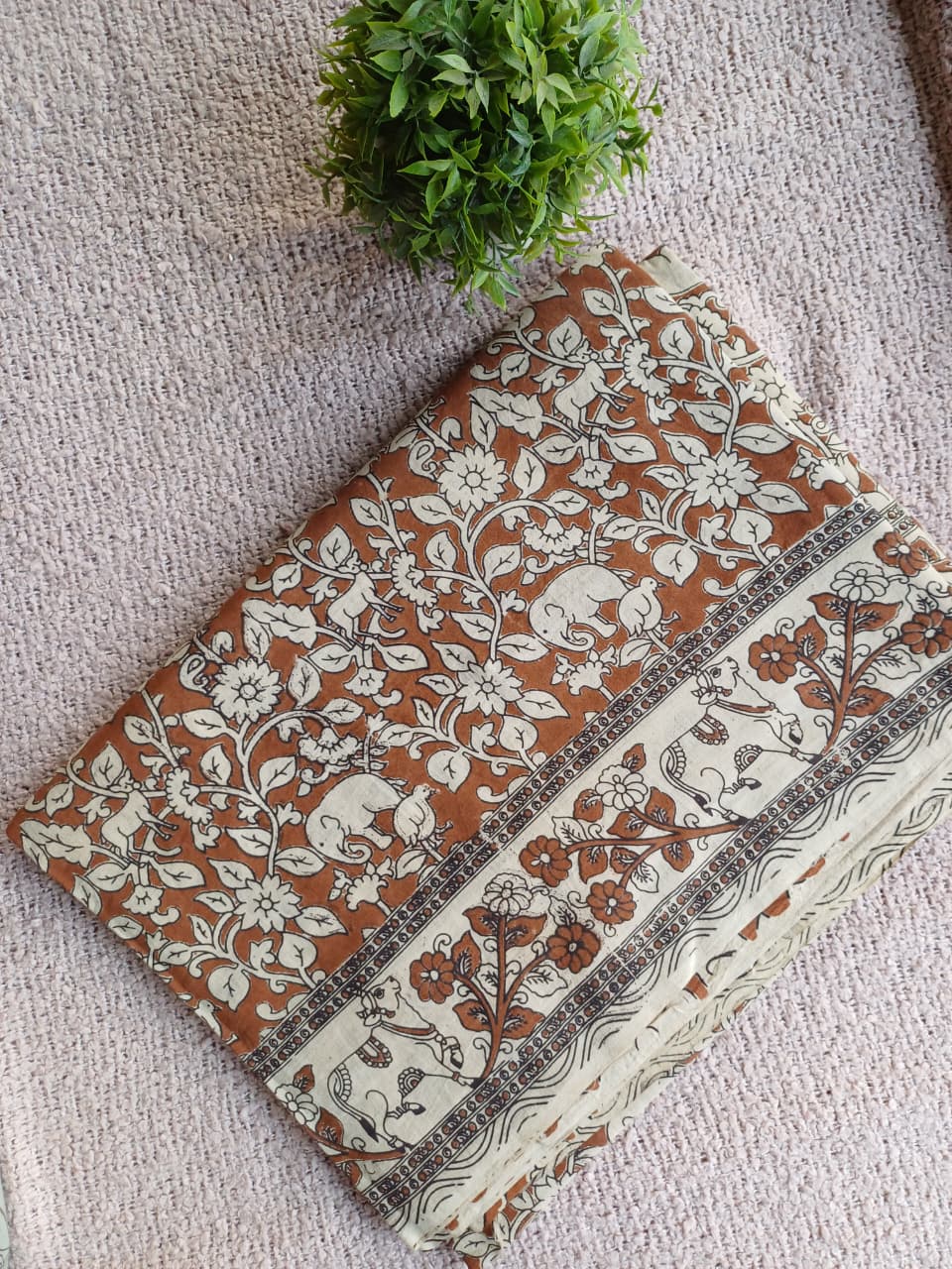 Raha Kalamkari Cotton Saree