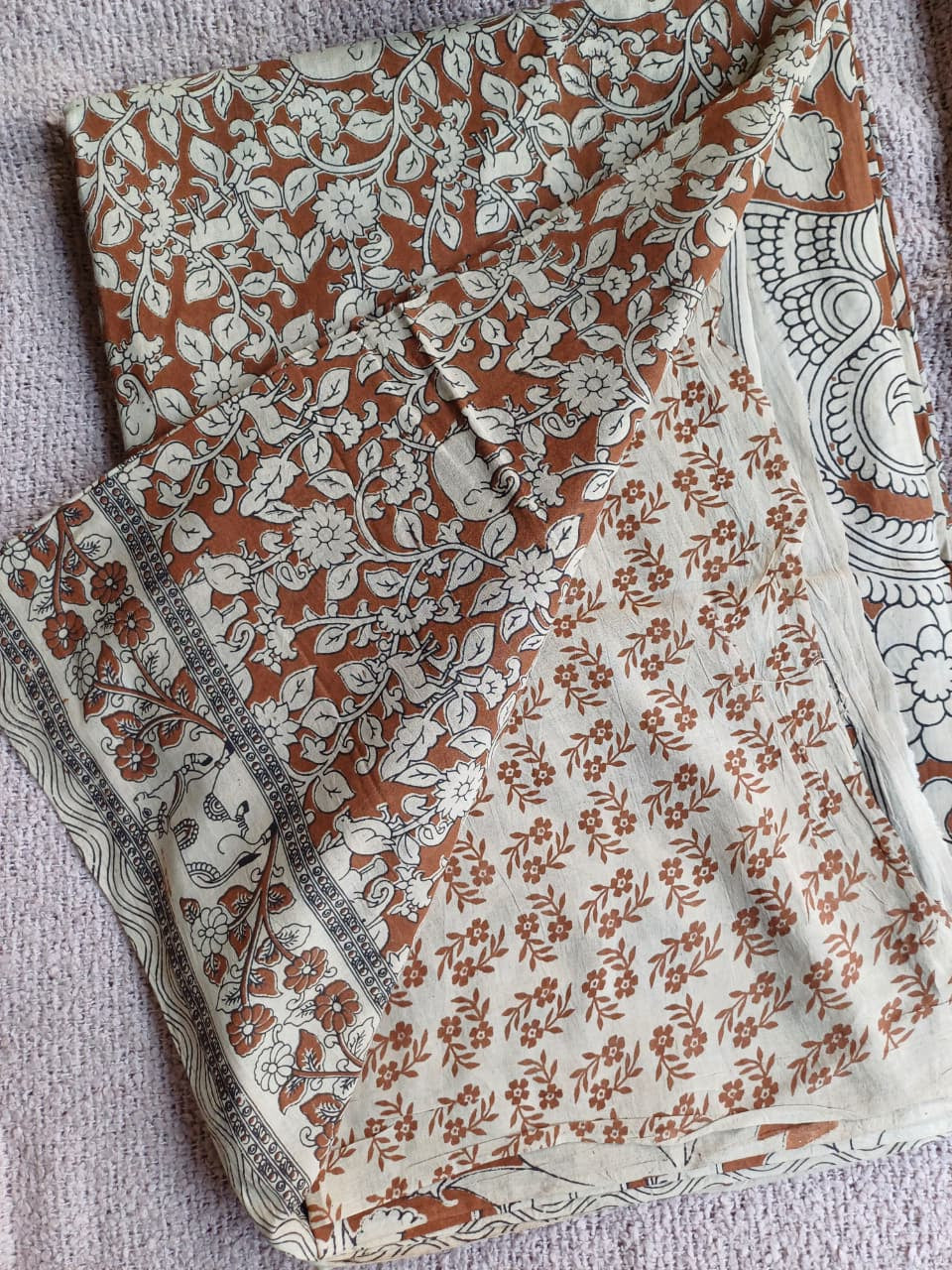 Raha Kalamkari Cotton Saree