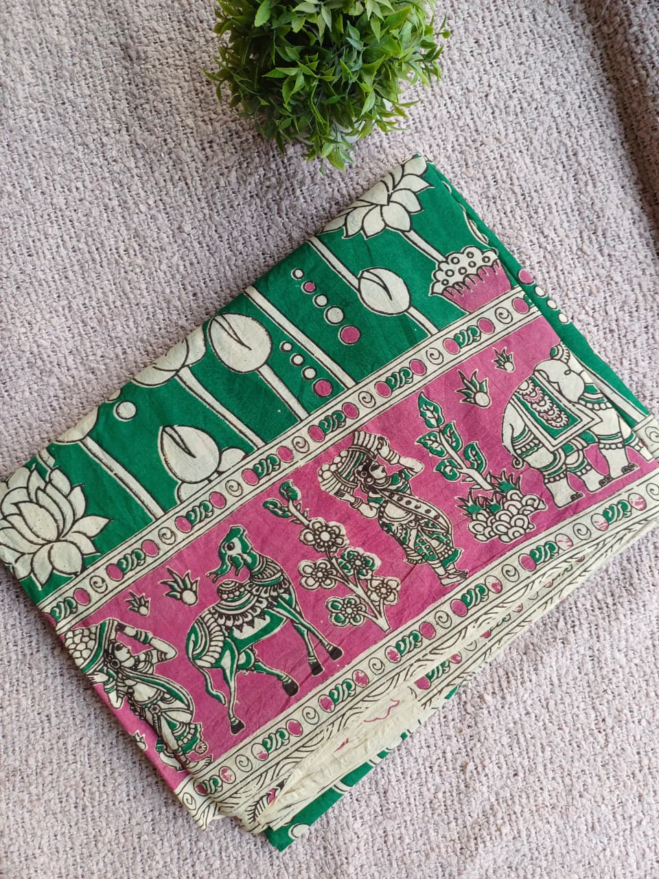 Raha Kalamkari Cotton Saree