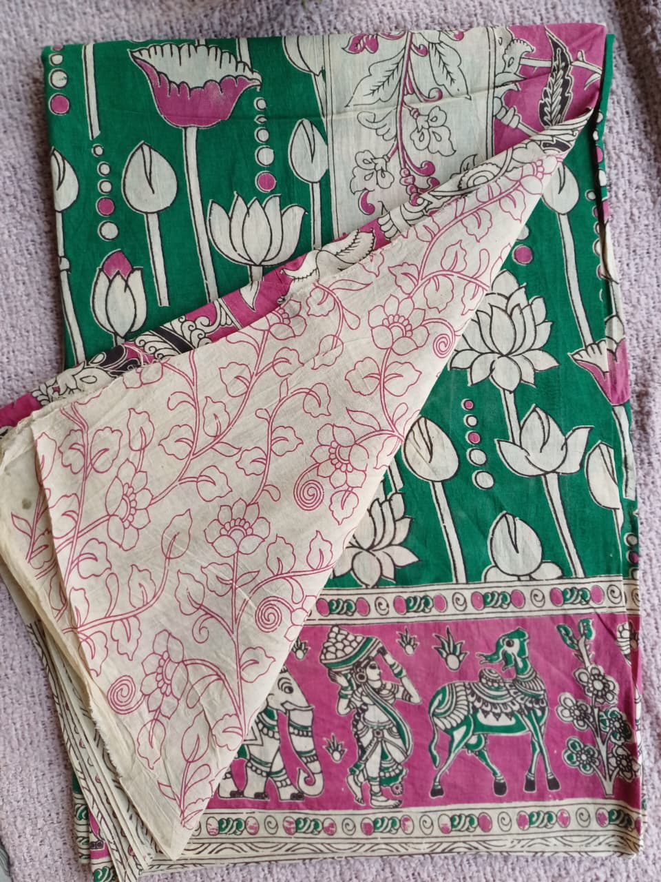 Raha Kalamkari Cotton Saree