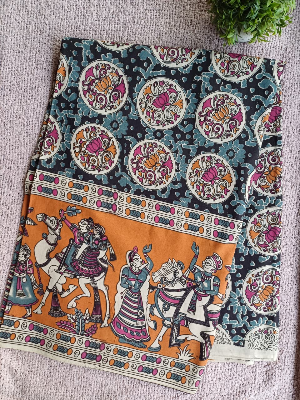 Raha Kalamkari Cotton Saree