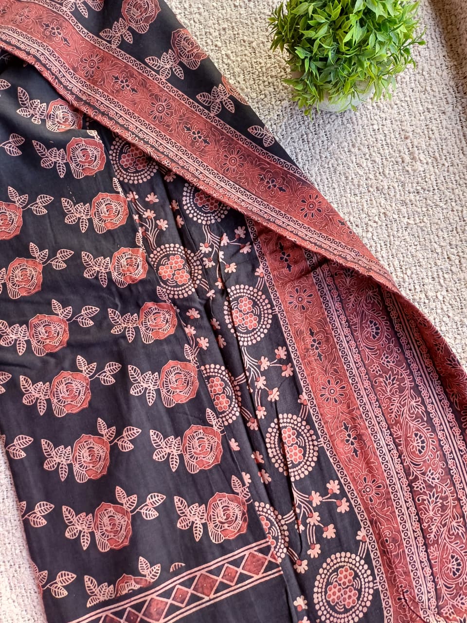 Ajrakh Vanaspathi Saree