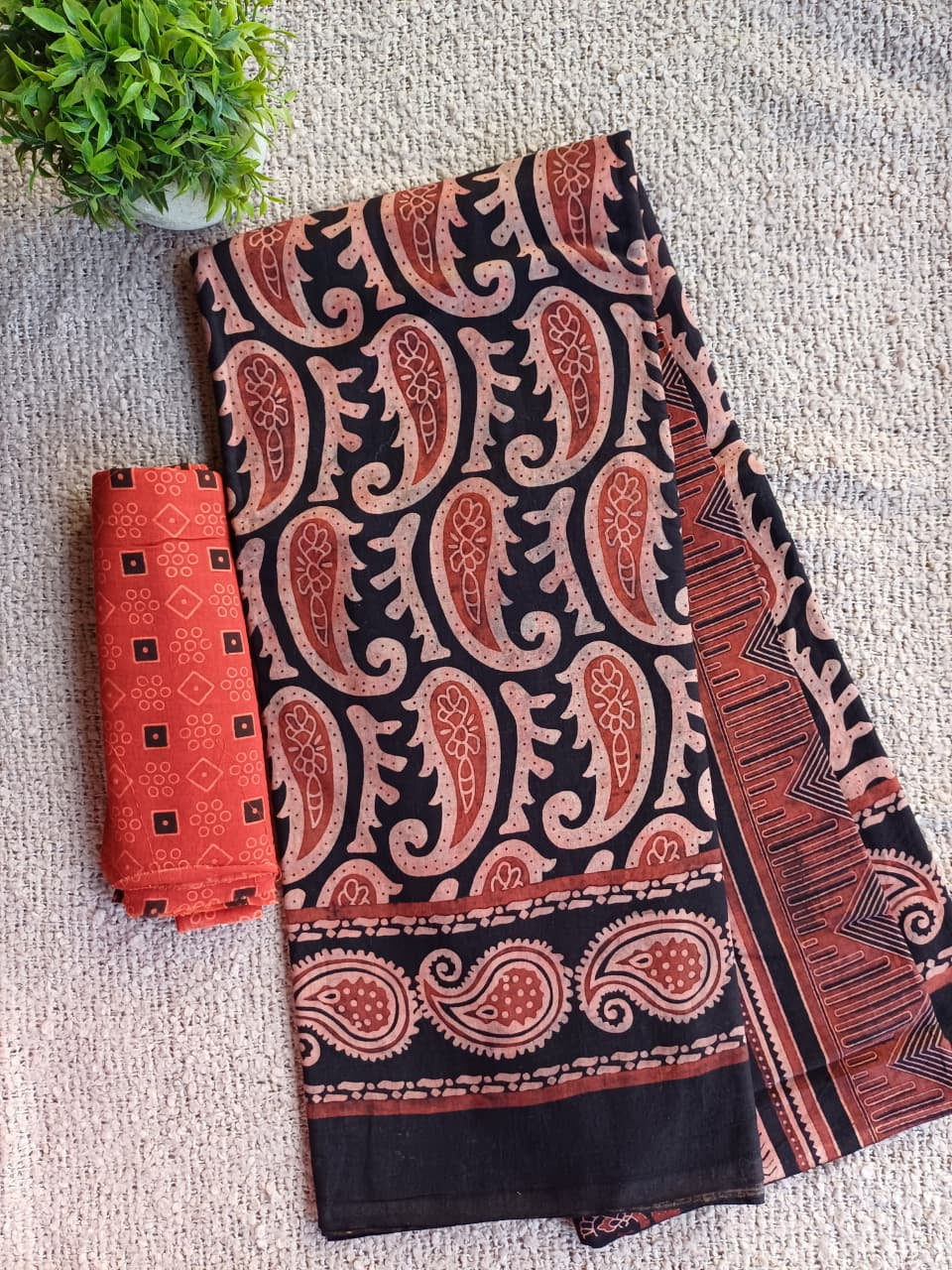 Ajrakh Vanaspathi Saree