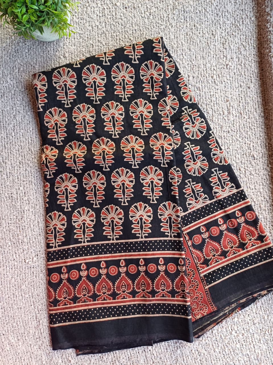 Ajrakh Vanaspathi Saree