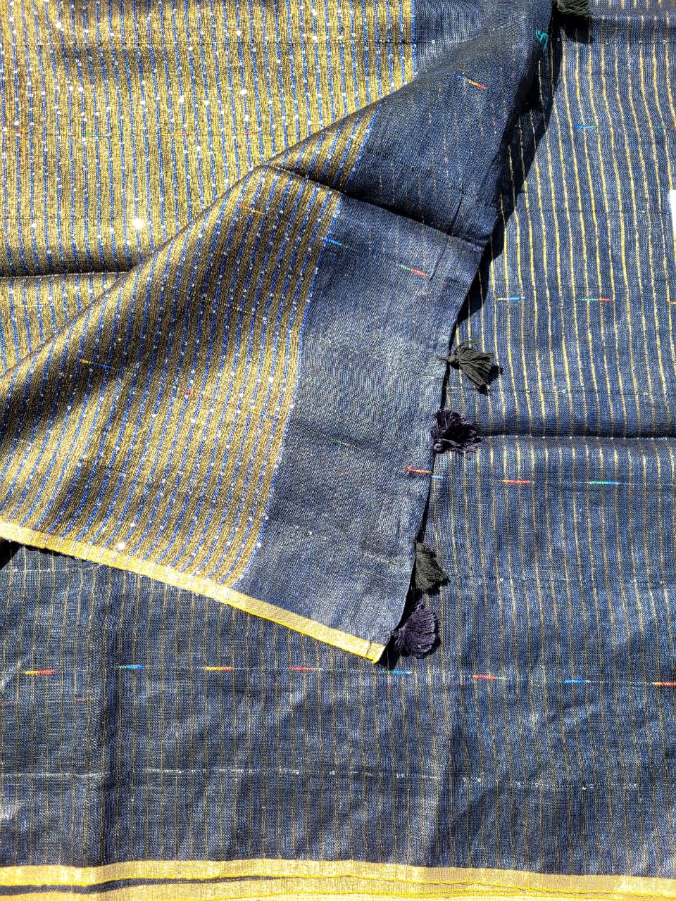 Blue3 Mayuri Linen Saree