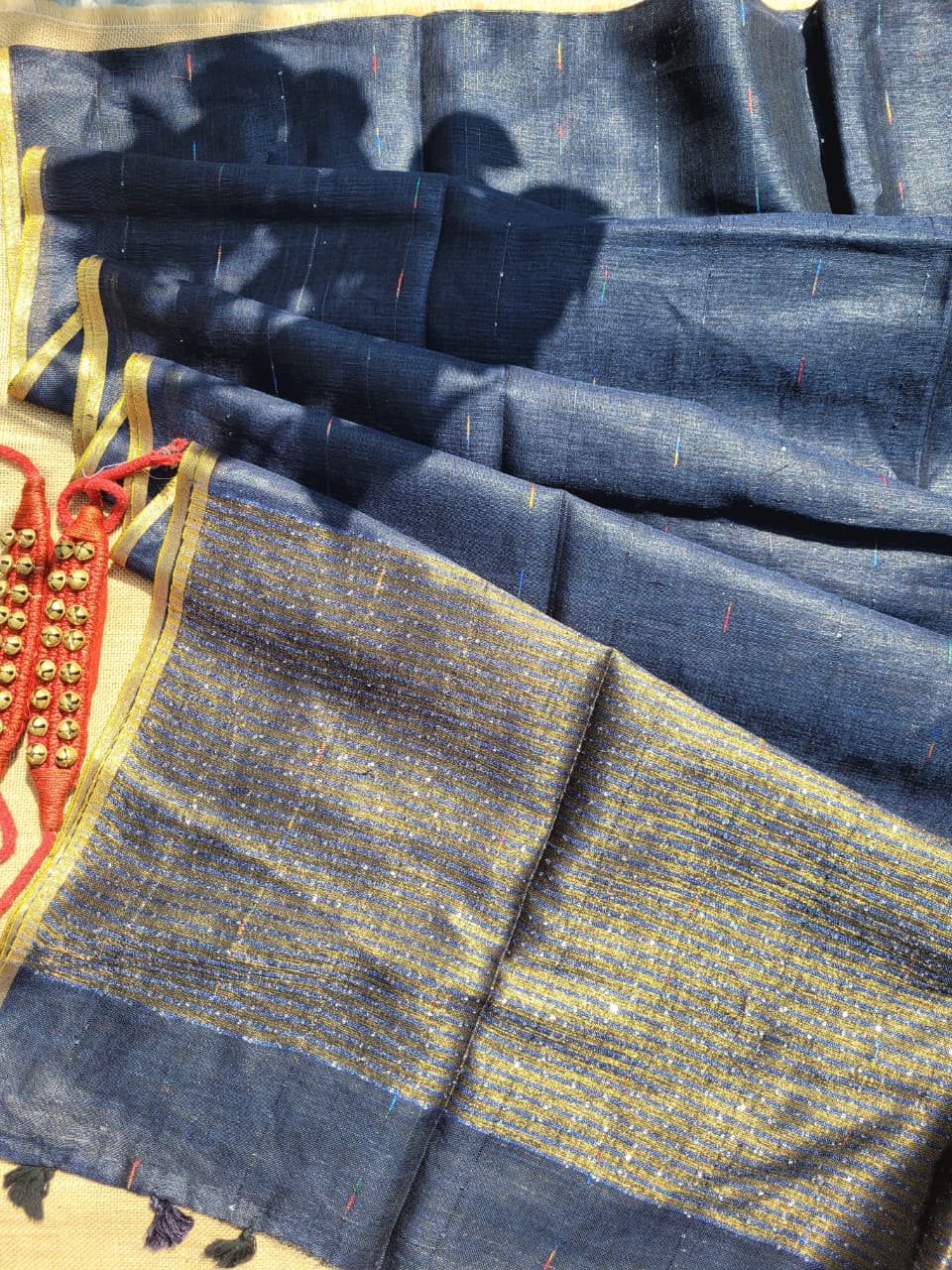 Blue3 Mayuri Linen Saree