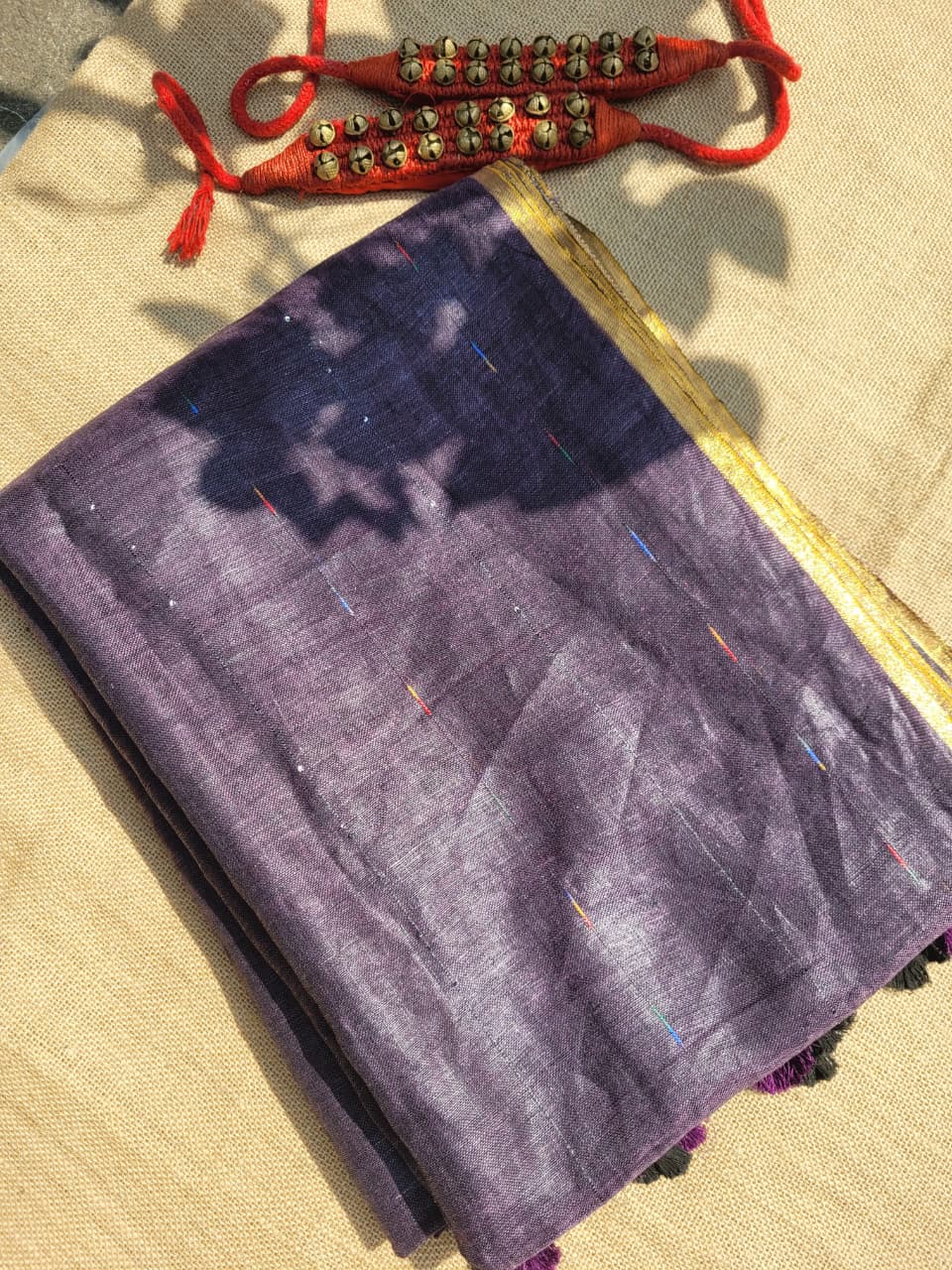 Purple3 Mayuri Linen Saree