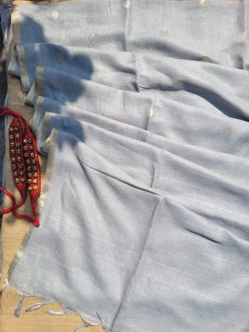 Gray3 Mayuri Linen Saree