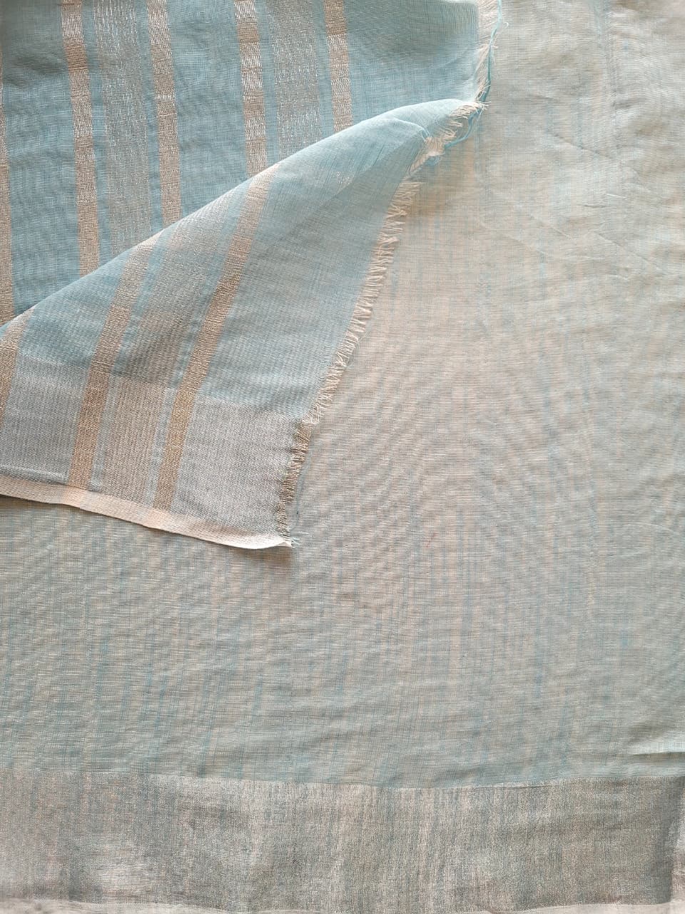 Blue Triveni Mul Saree