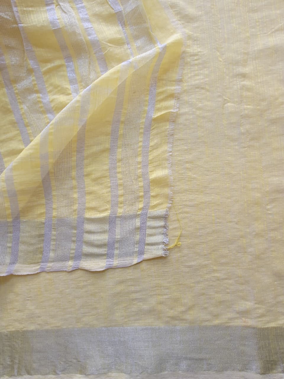 Yellow Triveni Mul Saree