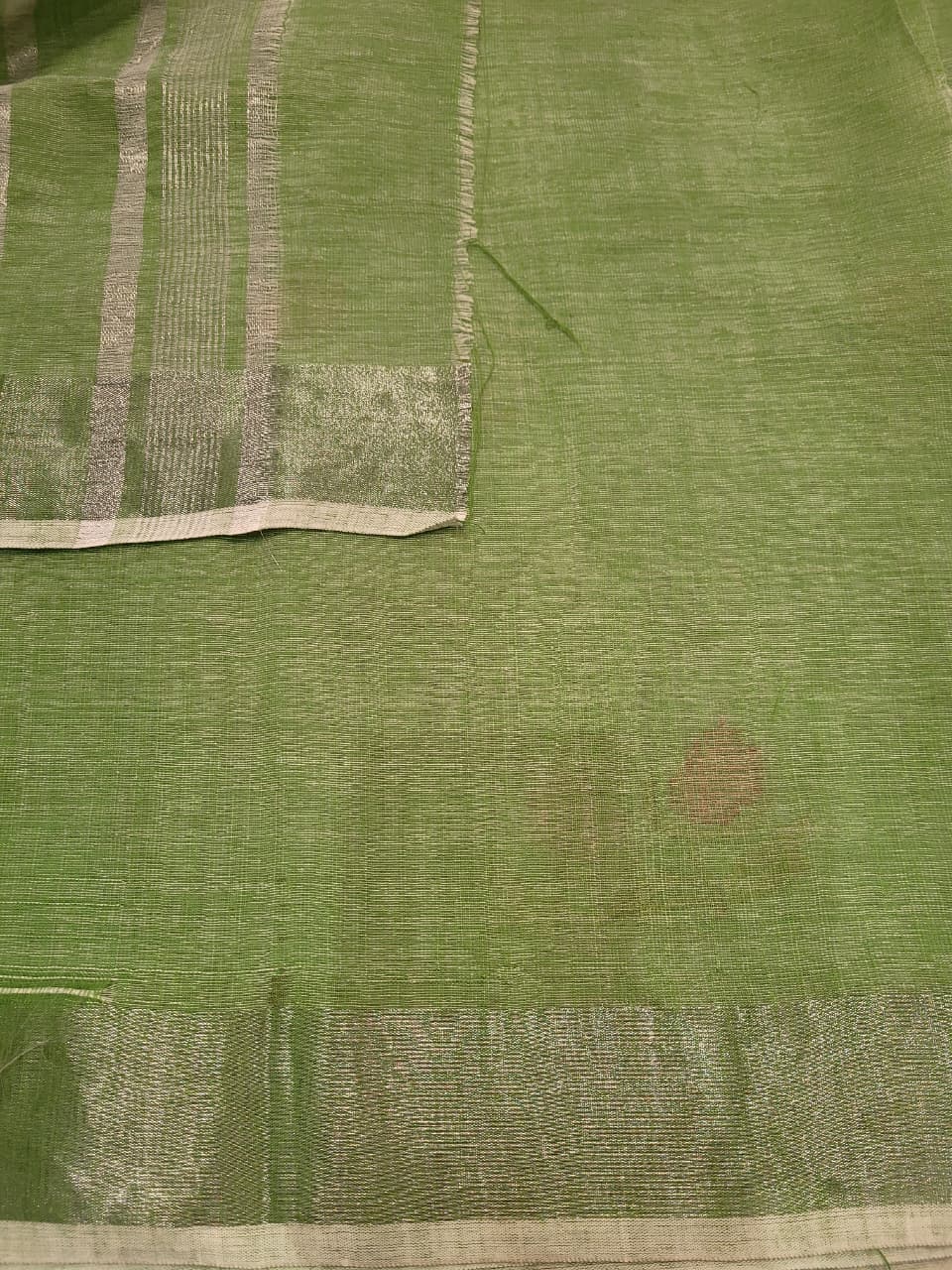Green Triveni Mul Saree