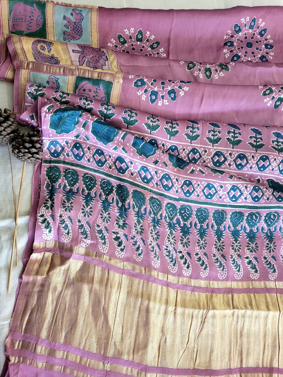 Pink Modal Silk Saree