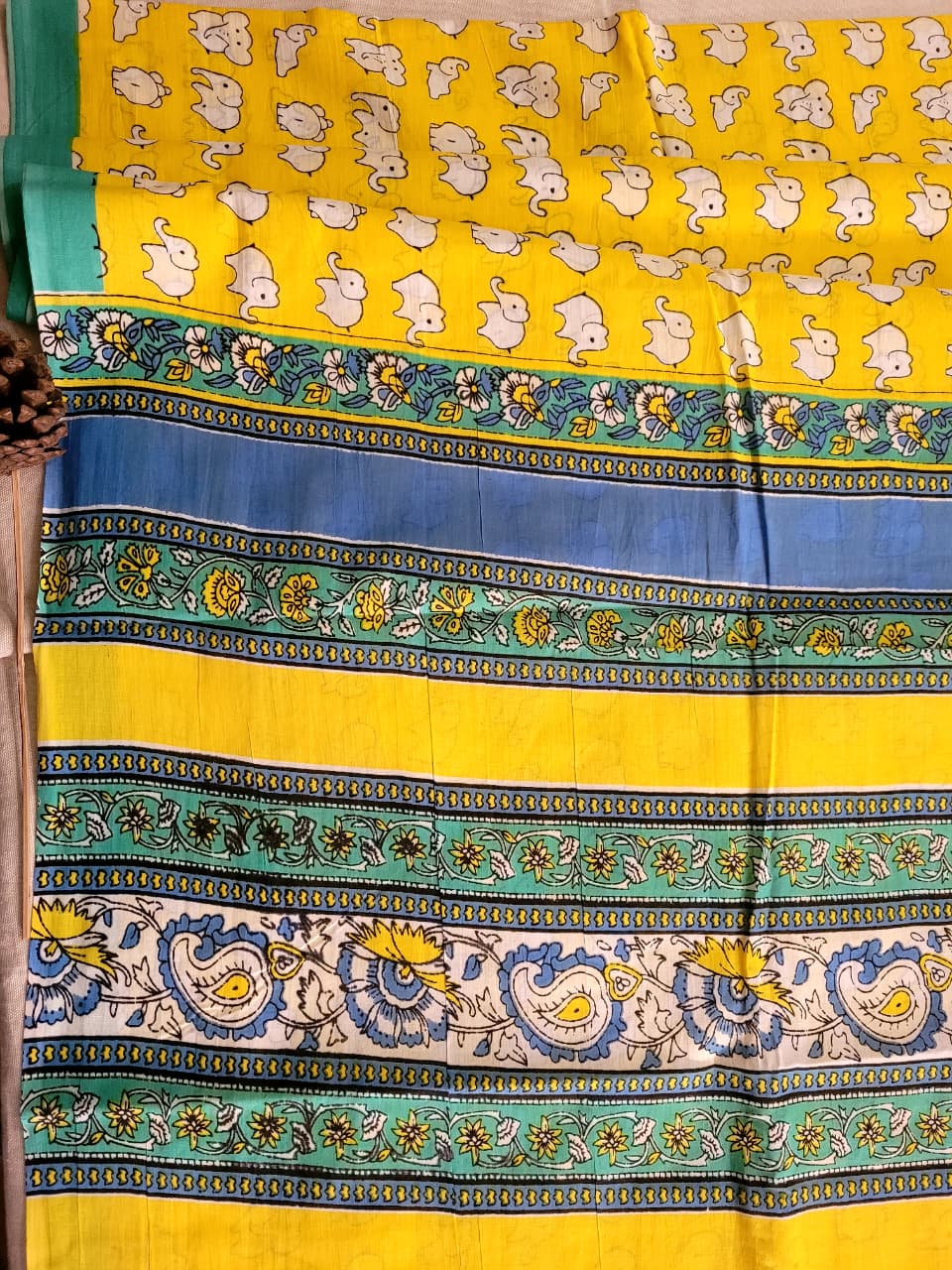 Yellow Panchi Mul Saree