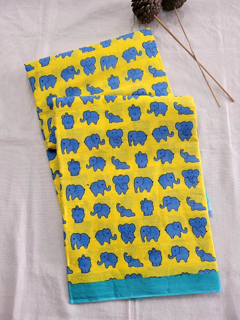 Yellow Panchi Mul Saree