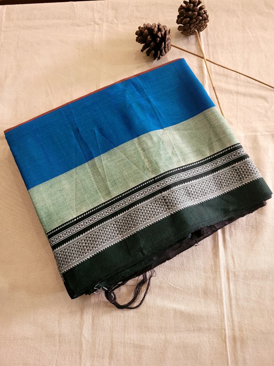 Brown Ilkal Cotton Saree Silk Pallu