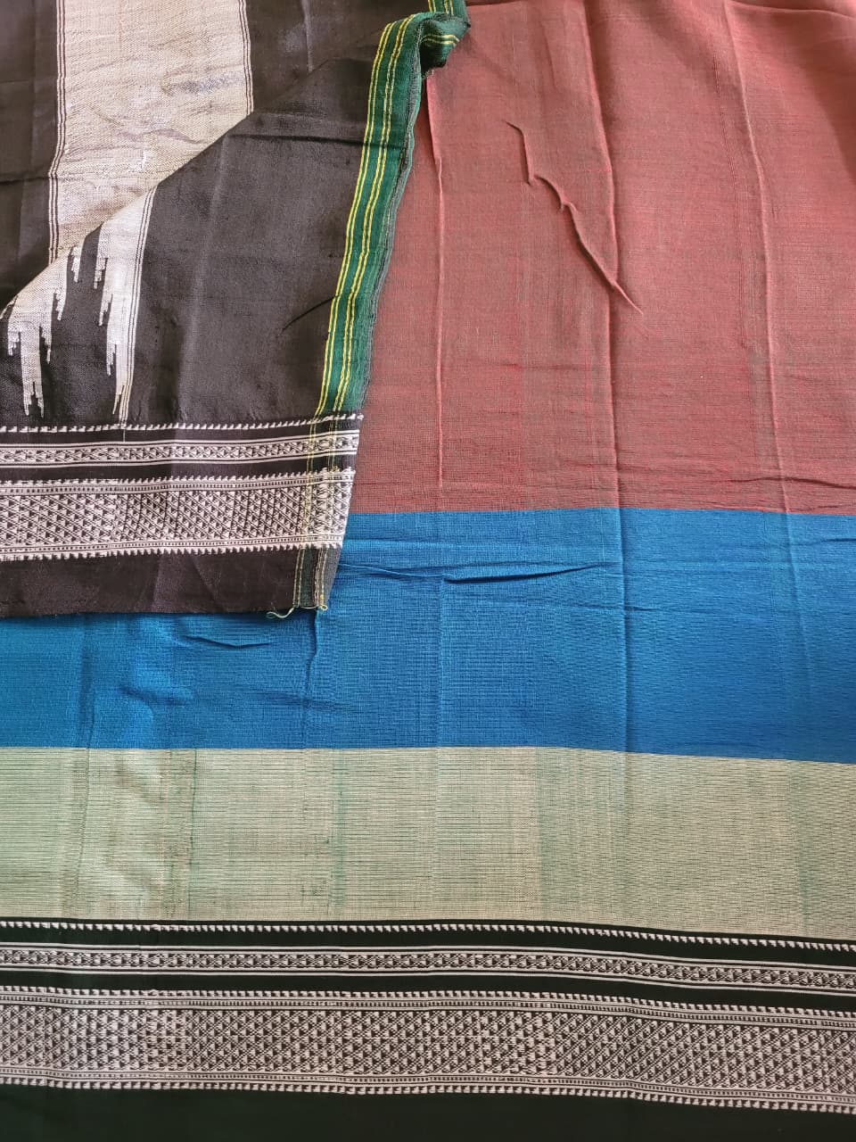 Brown Ilkal Cotton Saree Silk Pallu