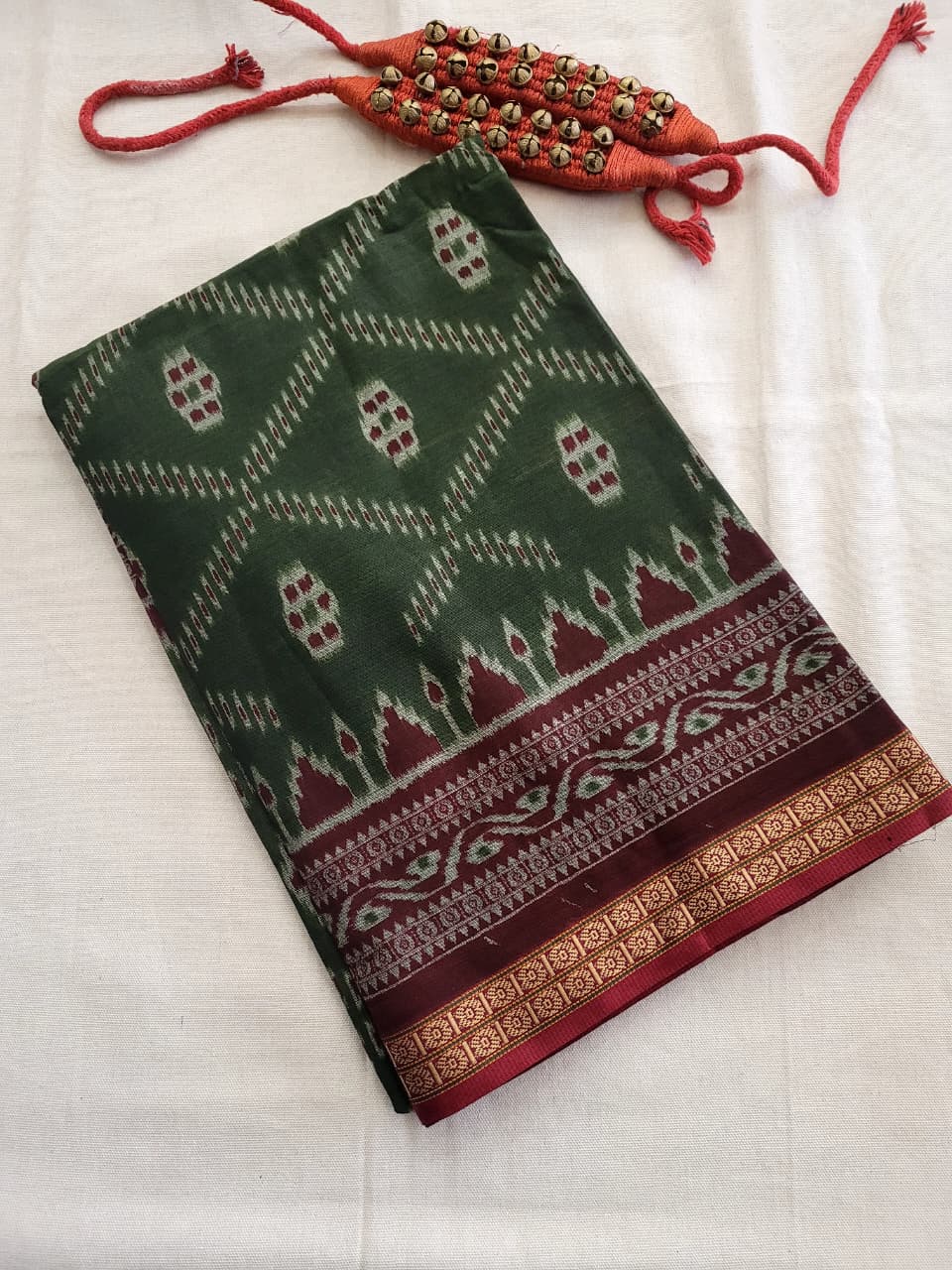 Green2 Kalajamun Cotton Saree