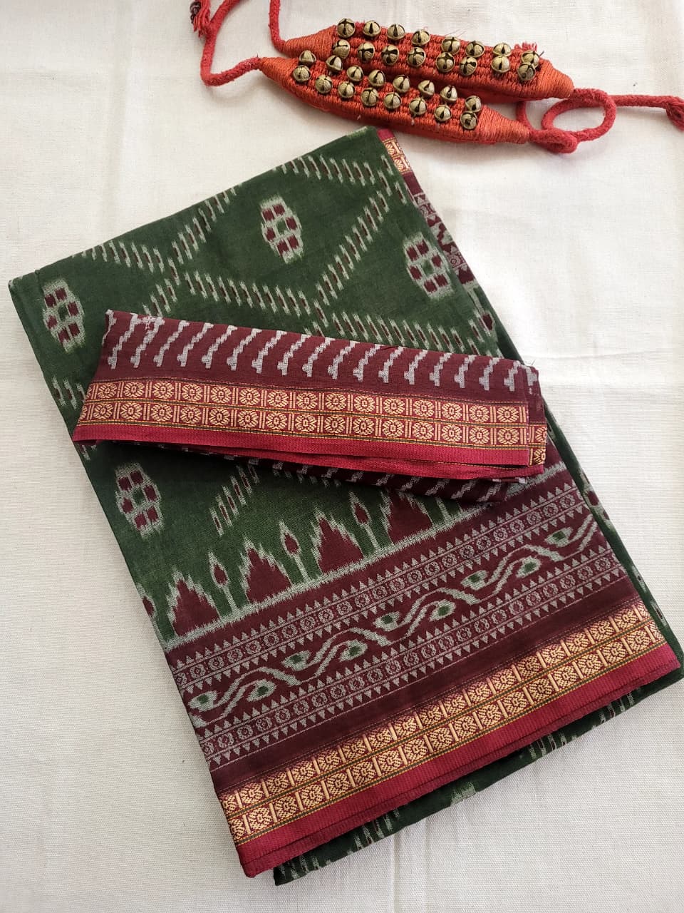 Green2 Kalajamun Cotton Saree