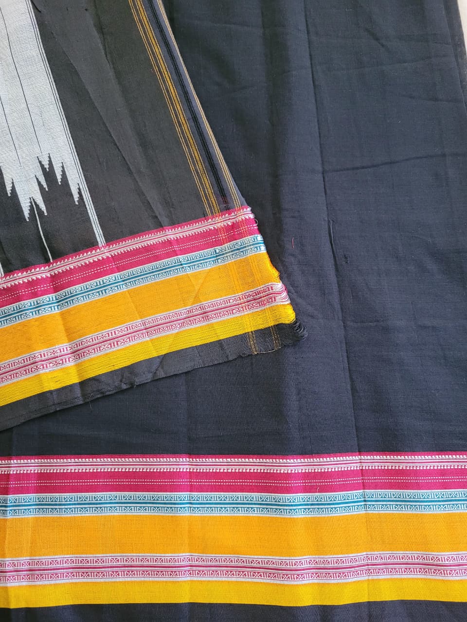 Black3 Ilkal Cotton Saree Silk Pallu