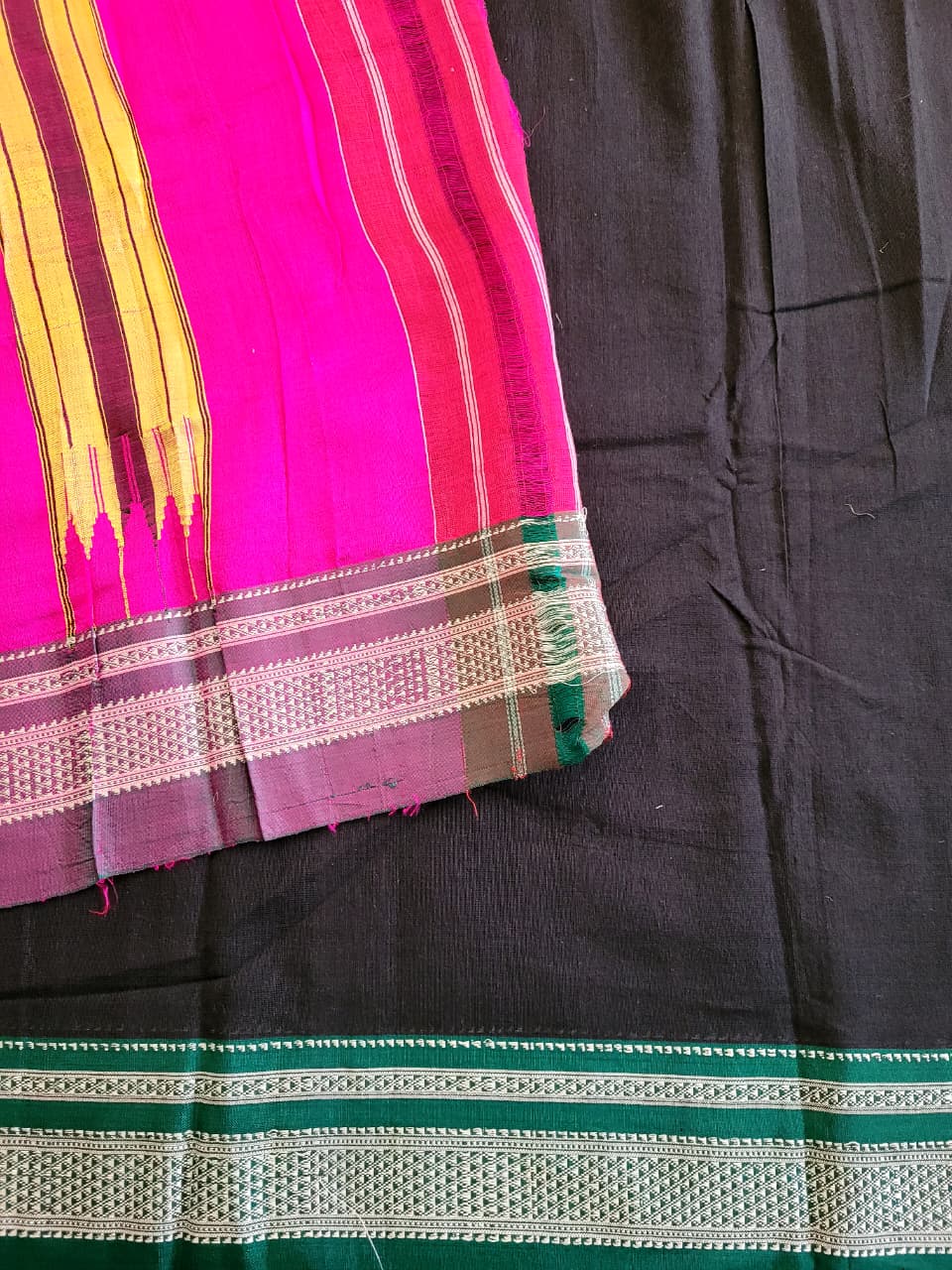 Black4 Ilkal Cotton Saree Silk Pallu