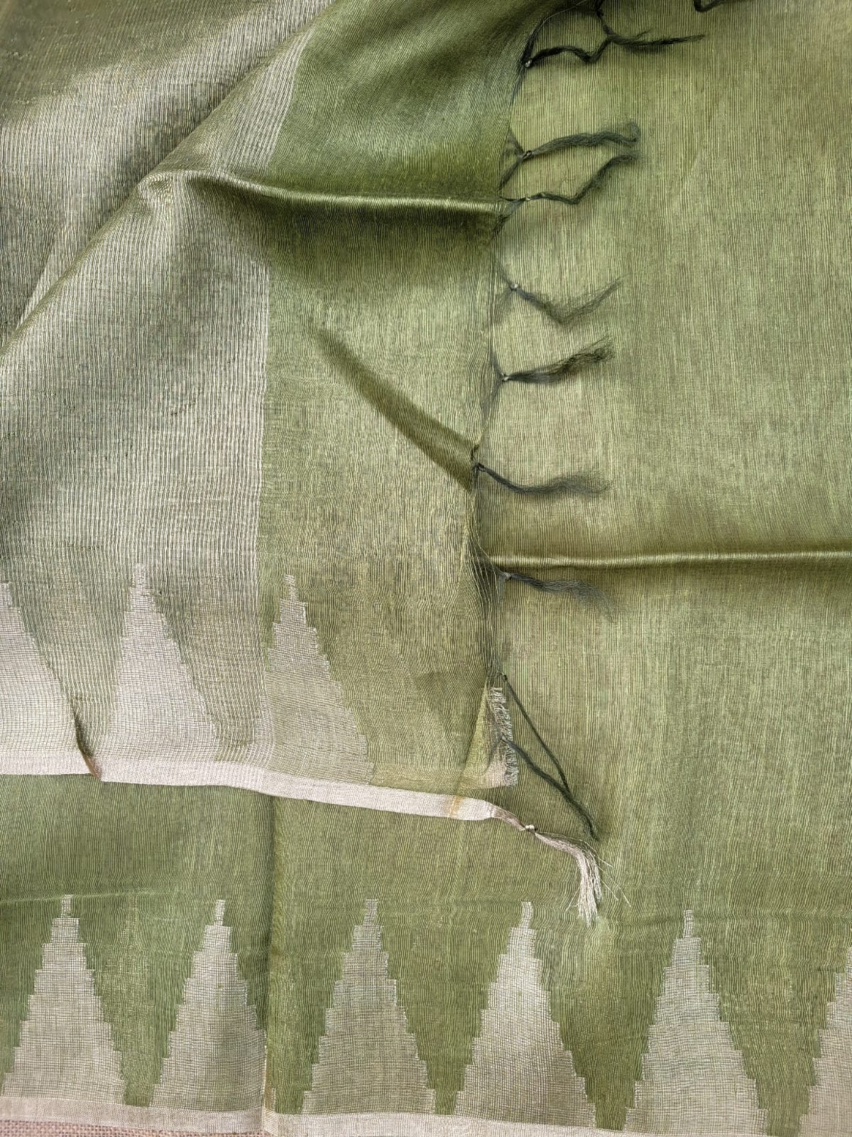 Green Mandira Linen Saree
