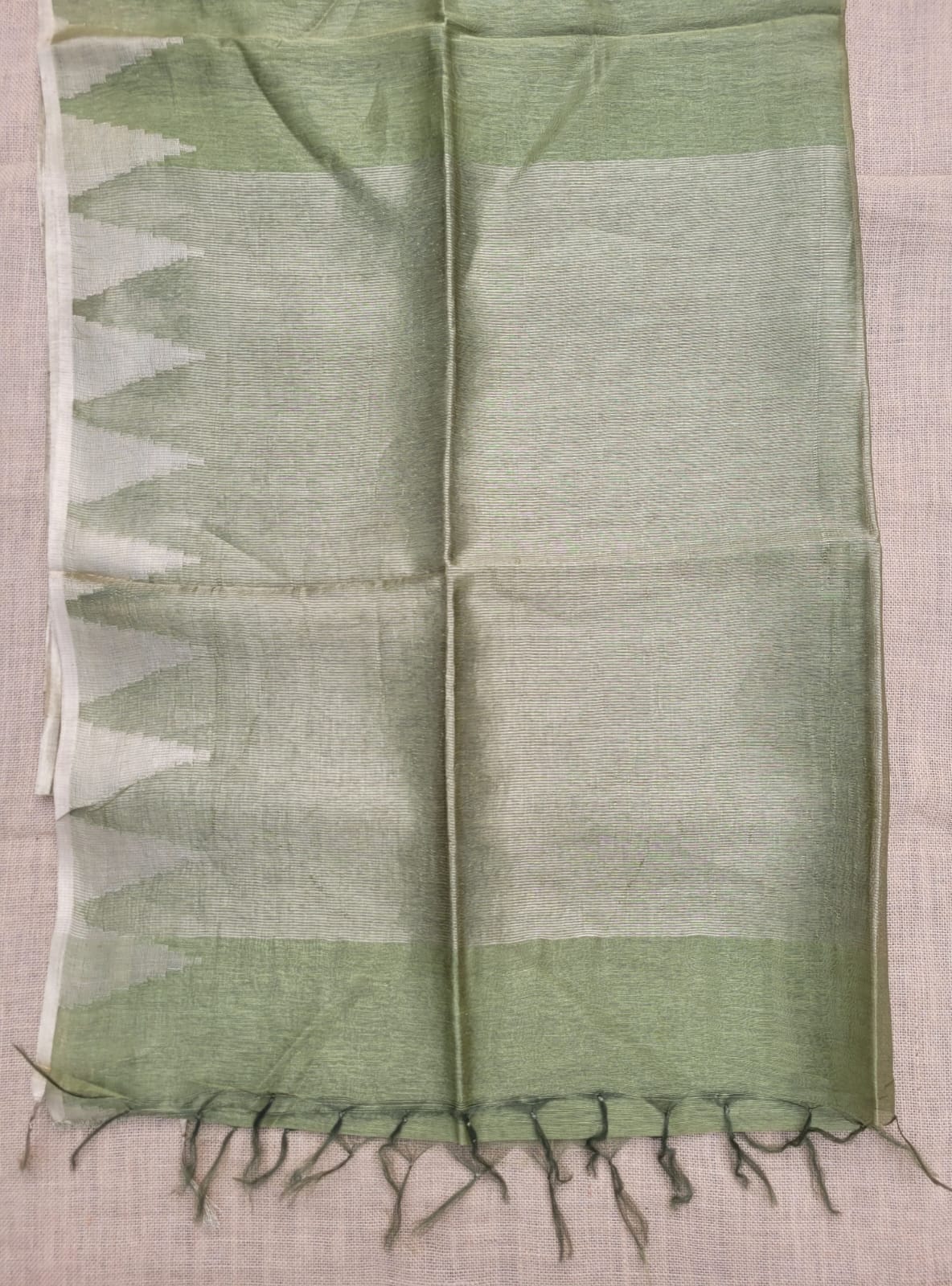 Green Mandira Linen Saree