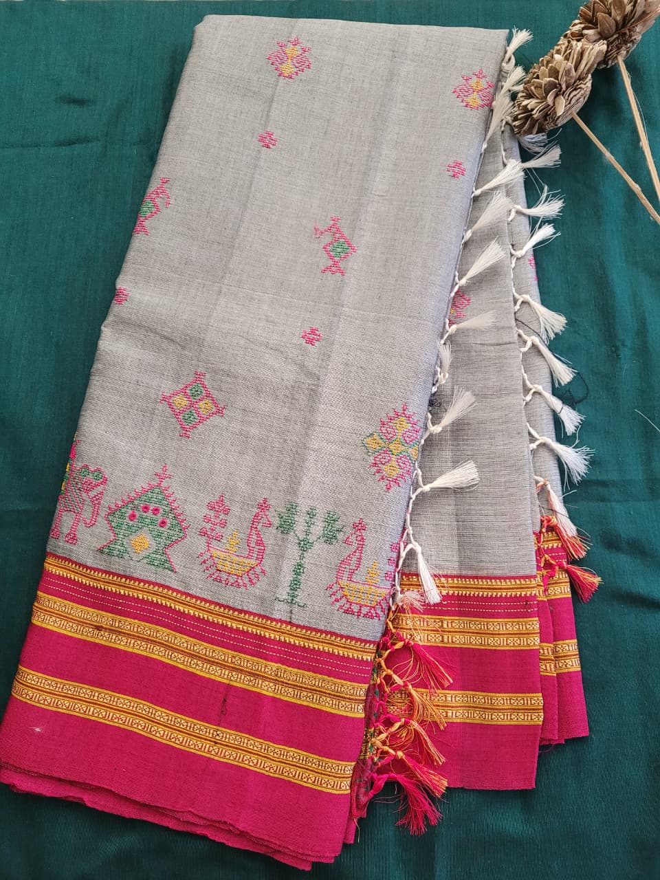 Ilkal Viscose Saree Silk Pallu
