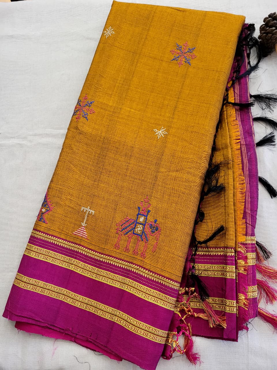 Ilkal Viscose Saree Silk Pallu