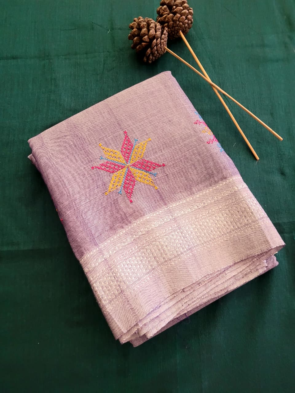 Ilkal Viscose Saree Silk Pallu