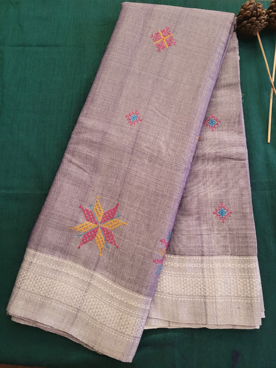 Ilkal Viscose Saree Silk Pallu