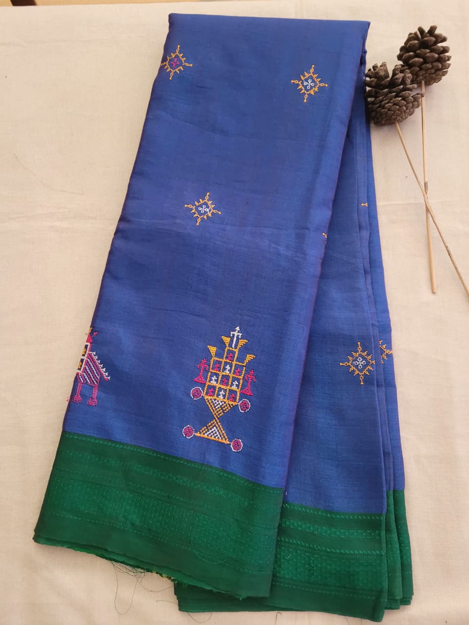 Ilkal Viscose Saree Silk Pallu