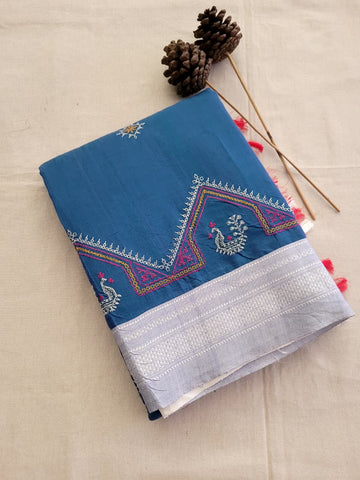 Ilkal Viscose Saree Silk Pallu