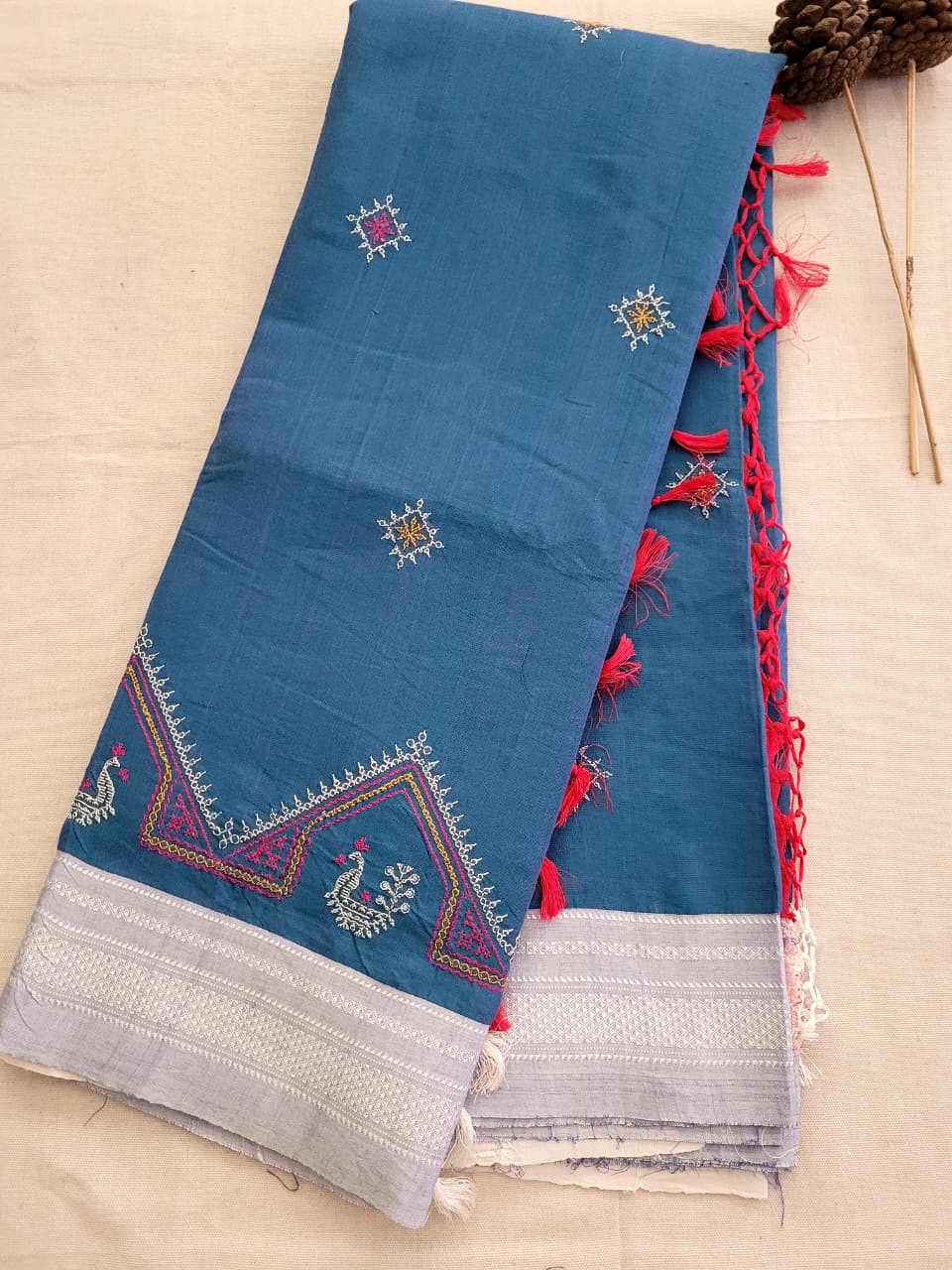 Ilkal Viscose Saree Silk Pallu