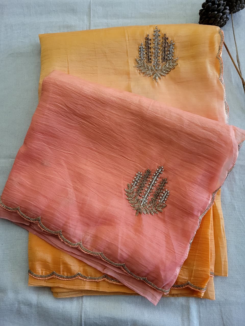 Ombre2 Embriodered Saree