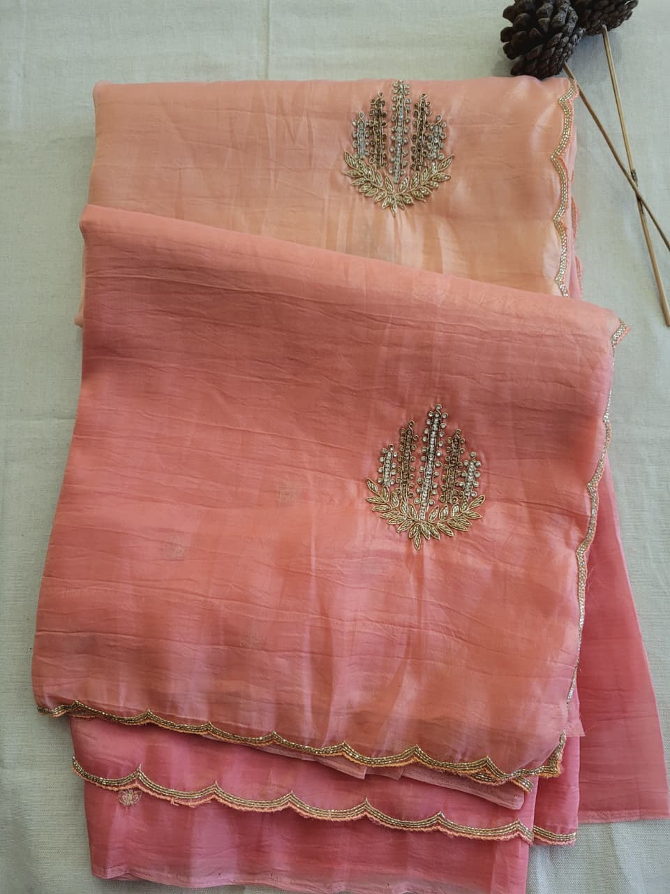 Ombre Embriodered Saree
