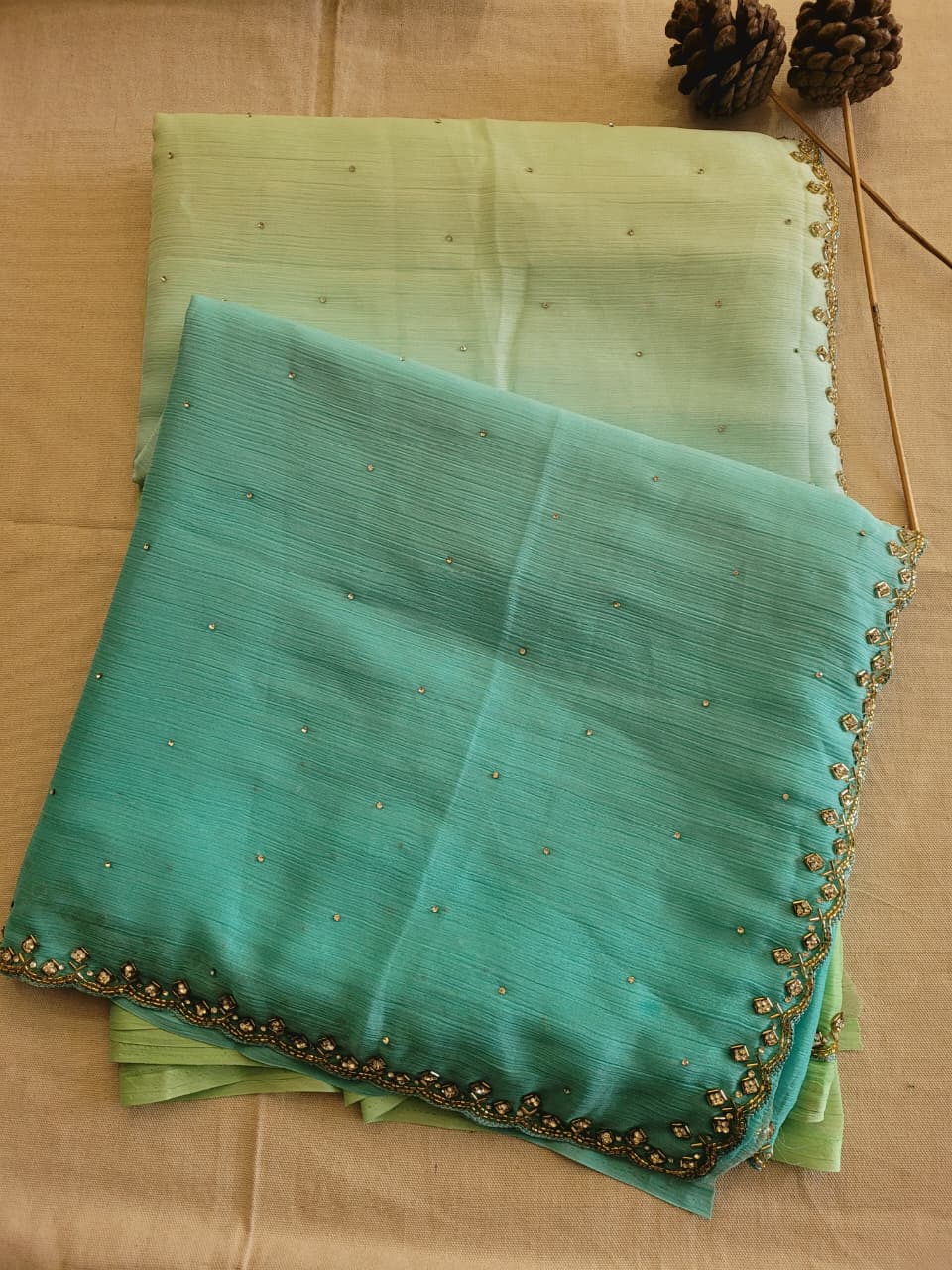 Blue Dualtone Saree