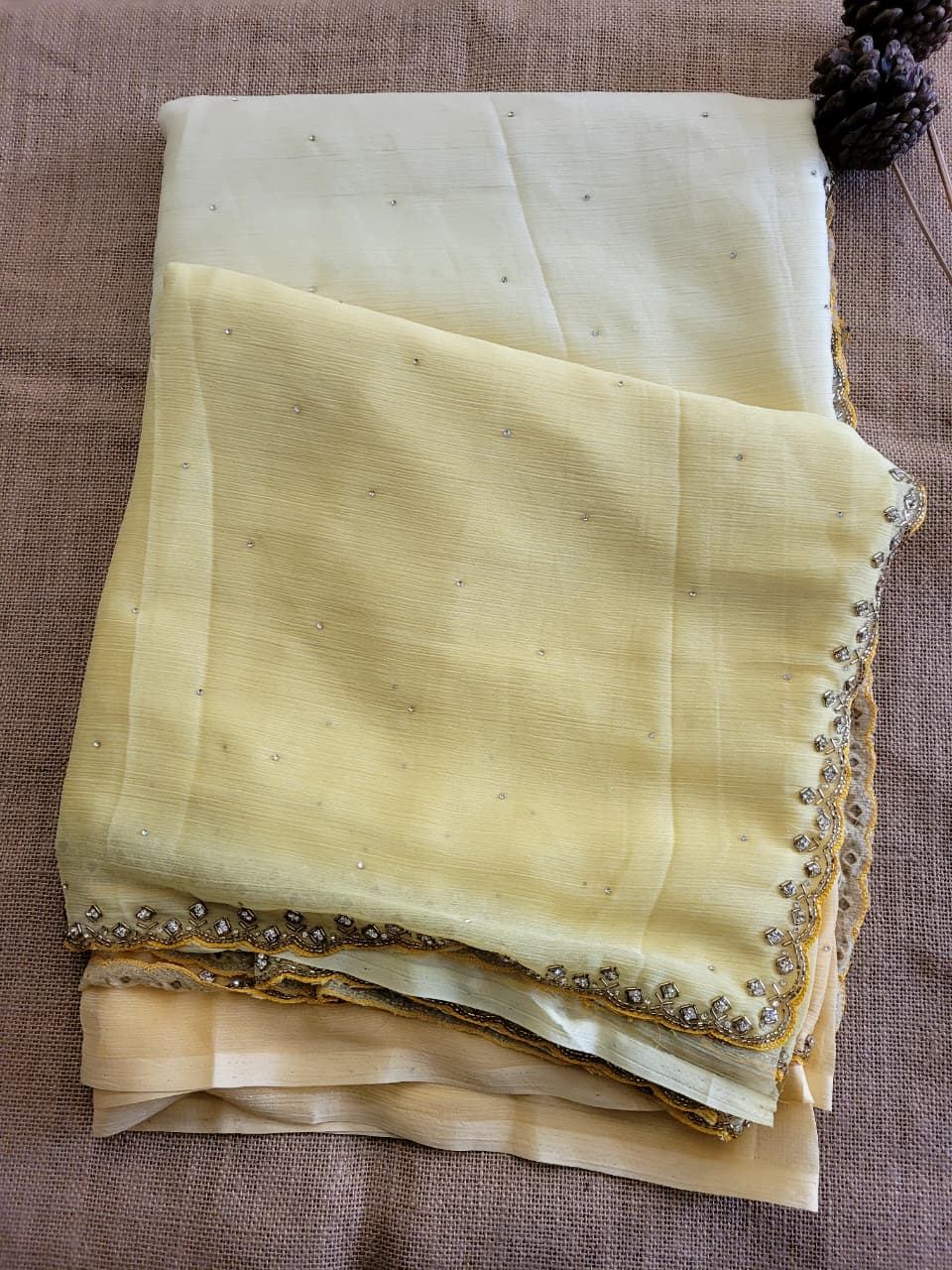 Yellow Dualtone Saree