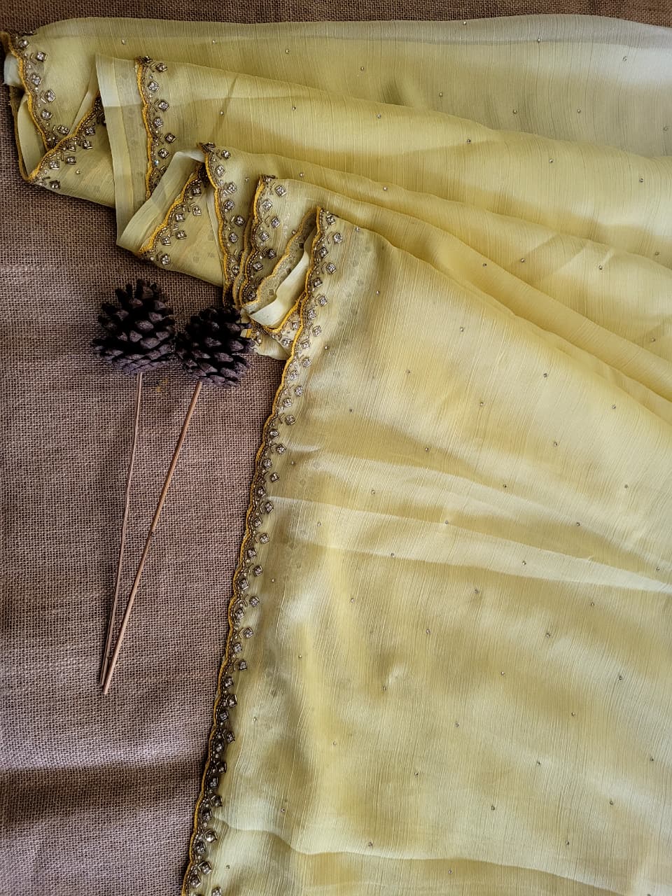 Yellow Dualtone Saree