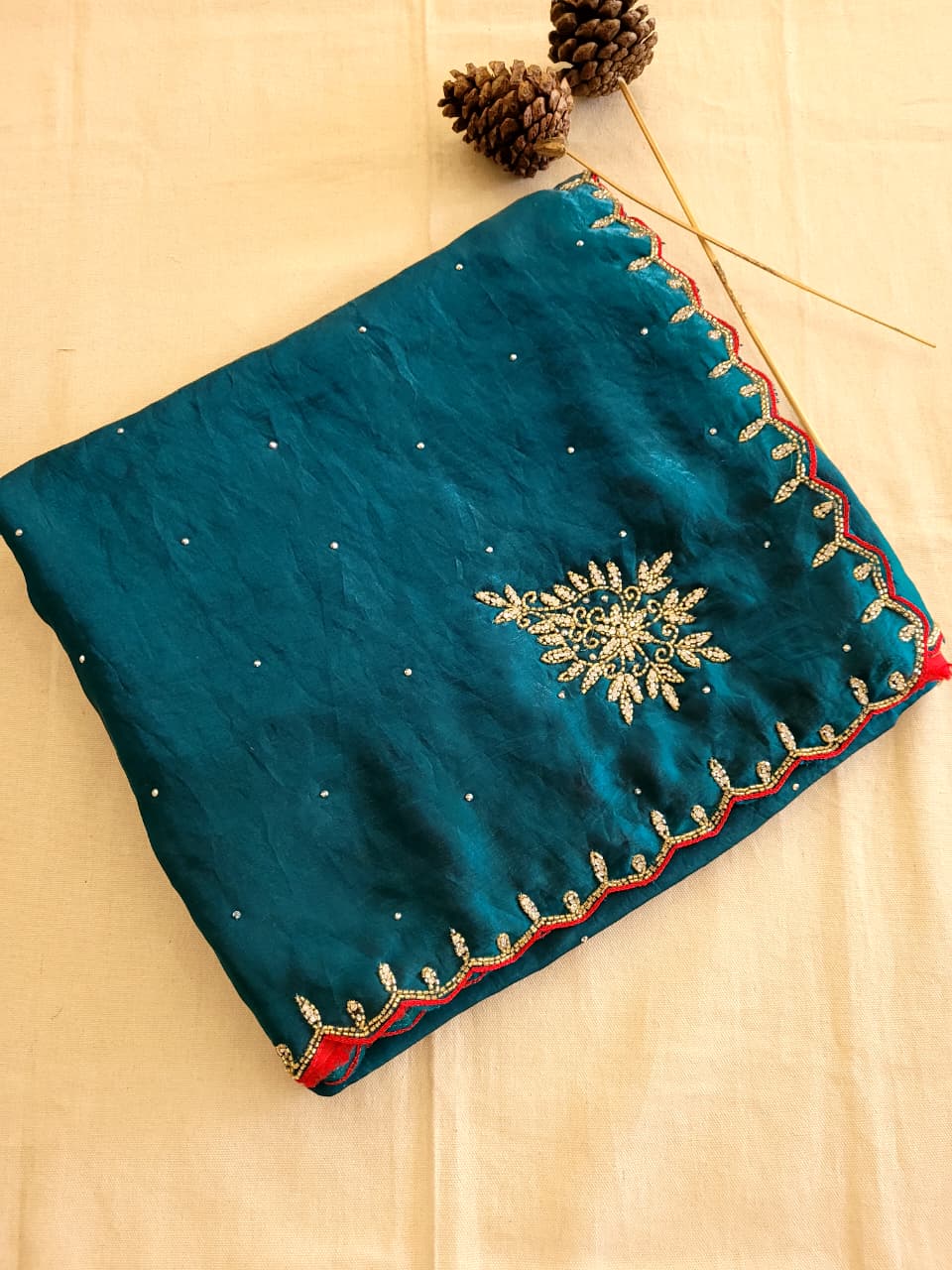 Blue Cutdana Saree