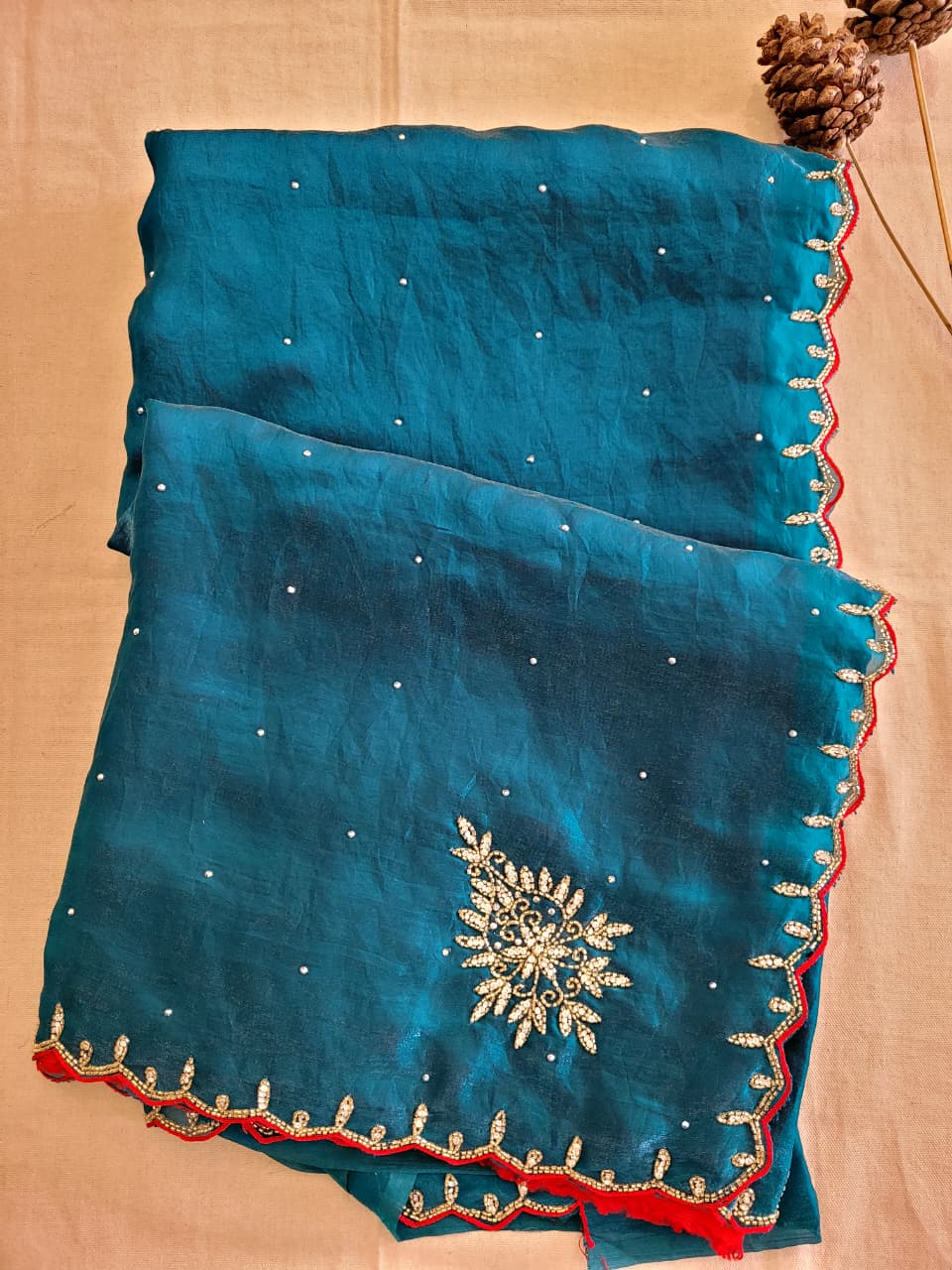 Blue Cutdana Saree